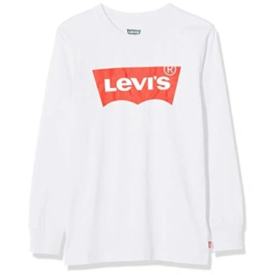 Bild av Levi&#039;s pojkar långärmad fladdermusvinge t shirt pojke, Vitt, 8 år