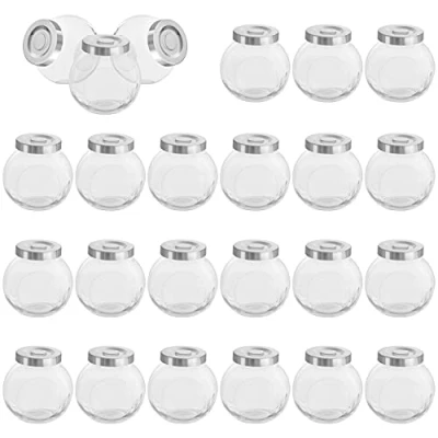 Bild av Belle Vous Runda Klara Små Glas Förvaringsburkar med Lock (24 Pack) 50 ml Minisyltburk Mason Flaskor för Örter, Kryddor, Bebismat, Yoghurt, Gelé och Honung Bjudning Bröllop