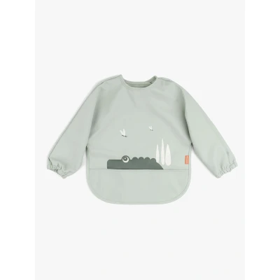 Bild av Done By Deer Long Sleeve Bib With Pocket Croco, Green