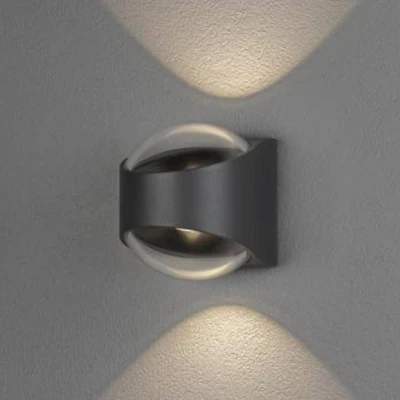 Bild av Konstsmide LED utomhusvägglampa Bitonto 2 lampor antracit