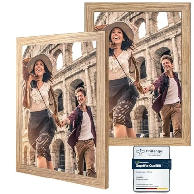 Bild av CABBEL Dubbelpack (set med 2) ram 30 x 40 cm, ek, robust träram av MDF, okrossbar plexiglas,