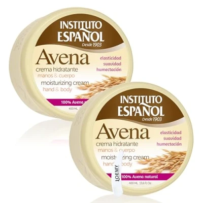 Bild av Instituto Español Havre kroppsfuktighetskräm Doftande kroppskräm kvinna, herr Behandling och elasticitet för torr, sprucken hud perfekt hela familjen set 800 ml