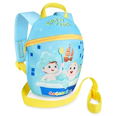 Bild av Cocomelon Ryggsäck för småbarn med tyglar Baby Unisex barnkammare väska pojkar flickor JJ Tomtom Bath Time Design, havsblå, havsblå