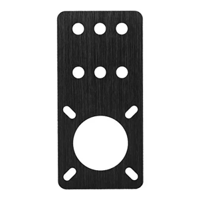 Bild av NEMA 17 motormonteringsplatta för stegmotorer/linjär anodiserad aluminium V groove stegmotor monteringsplatta 3D skrivartillbehör (svart)
