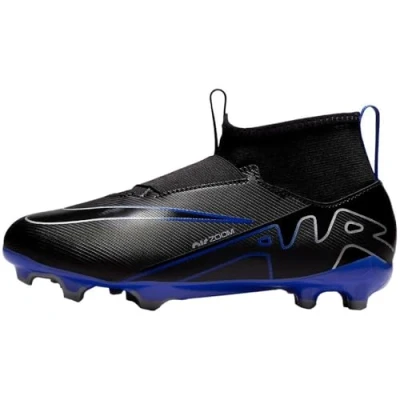Bild av Nike Performance JR ZOOM Mercurial 9 Academy FG/MG Unisex Fotbollsskor fasta dobbar för barn, Storlek: 35.5, Black/chrome/hyper royal Textil/syntet