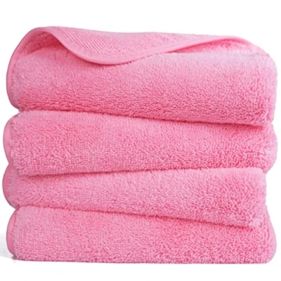 Bild av Polyte Handduk snabbtorkande, luddfri mikrofiber 4 set rosa 40 x 76 cm