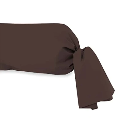 Bild av Taie de traversin en coton 57 fils 45x135 cm UNI brun, par Soleil d&#039;ocre