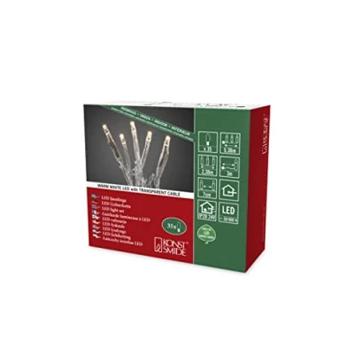 Bild av Konstsmide 6352 123 Micro LED ljuskedja/för inomhus (IP20)/24 V inomhustransformator, 35 varma vita dioder, transparent kabel