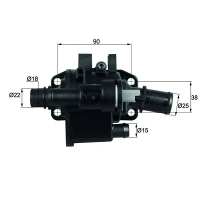 Bild av MAHLE ORIGINAL TH 42 83 Thermostat d&#039;eau avec joint d&#039;étanchéite PEUGEOT: 207 3/5 portes, 206 307 CITROËN: C3 I portes