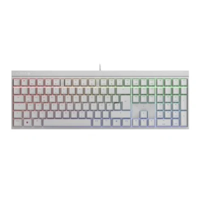 Bild av CHERRY MX 2.0S mekaniskt speltangentbord med RGB belysning, trådbundet tyskt layout, designat i Tyskland, original RED omkopplare, vit