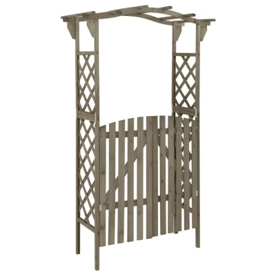Bild av vidaXL Pergola med grind 116x40x204 cm massivt granträ