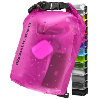 Bild av Nordlight Dry Bag och Vattentät väska (20L, Rosa) packväska med rullstängning axelrem Simning, strand, kanotpaddling, stå upp paddling, dykning