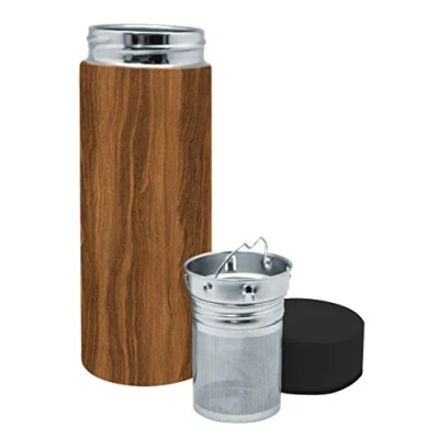 Bild av NERTHUS FIH 799 te 300 ml träfärg, rostfritt stål, dubbelvägg, infusionsflaska, flaska, 0,30 liter, metall