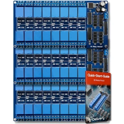 Bild av AZDelivery 3 x 16 relämodul 12V med optokopplare lågnivåutlösare kompatibel Arduino inklusive e book!