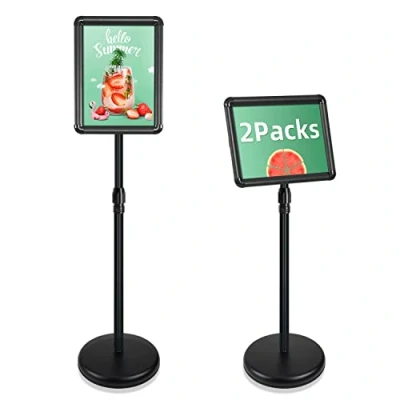 Bild av mutualsign 2 pack A4 skylthållare stativ display affisch reklam snäppram skyltar hållare för bröllop/show/display/reklam/försäljning (svart)