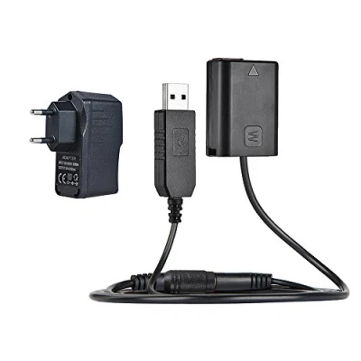 Bild av Andoer NP FW50 Dummy batteri 5 V 2 A USB nätadapter kabel med strömkontakt ersättning för AC PW20 Sony NEX 3/5/6/7 serien A33 A37 A35 A7 A7II A6000 A6300