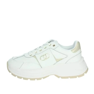 Bild av LIU.JO Chunky damsneakers, tjock sula, vit och guld, plattformsstil, Vit, 41 EU