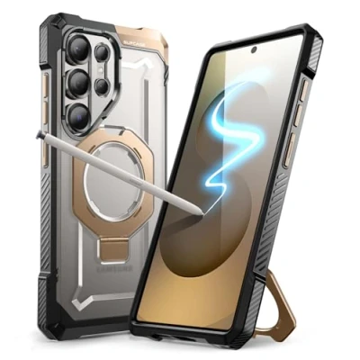 Bild av SUPCASE Magnetiskt Skyddsfodral för Samsung Galaxy S25 Ultra med Stativ, [S Pen Support] [MagSafe Kompatibelt] [Militärklassskydd] Fallsäkert Robust (Öken)