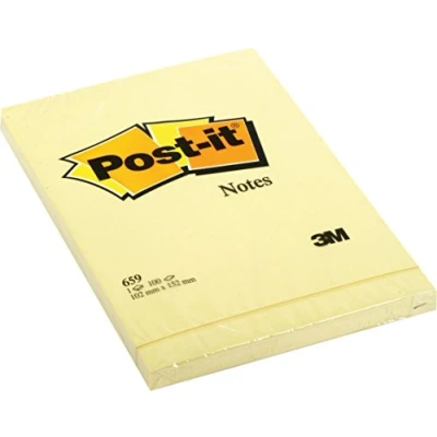 Bild av Post it Notes Kanariegul vanliga 6 dynor per förpackning 100 ark dyna 152 mm x 102