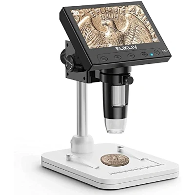 Bild av Elikliv DM4 4.3&quot; LCD Digital Microscope 1000X, USB mikroskop för felmyntbarnvuxna, PC View, Windows kompatibel (32GB kort)