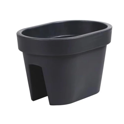 Bild av Botle balkonglåda, blomlåda, räcklåda, räcke, kruka 39,5 cm 12,3 l antracit balkong, oval
