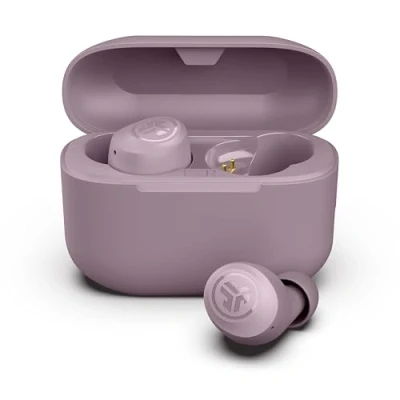 Bild av JLab Go Air Pop+ äkta trådlösa öronsnäckor, hörlurar i örat, Bluetooth hörlurar, öronsnäckor med 35 + H speltid, mikrofon, laddningsfodral, BT Multipoint App, Mauve