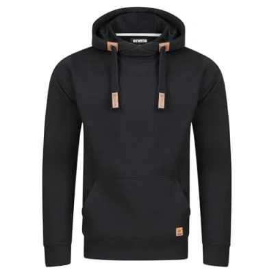 Bild av riverso Huvtröja för herrar, normal passform, cross over krage, finns i olika färgerna grå, brun, grön, röd, blå, svart och beige storlekarna S, M, L XL, XXL, 3XL, 4XL 5XL,