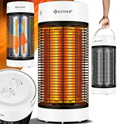 Bild av KESSER® Golvvärmestrålare, infraröd värme, elektrisk värmestrålare, energieffektiv uppvärmning 1 200 watt för inomhus eller terrass med 360 oscillation, IP55