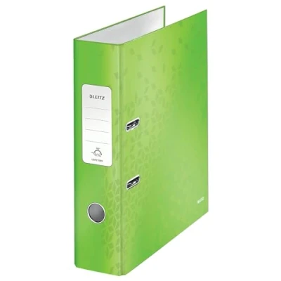 Bild av Leitz kvalitetsmapp 180, 10 pack, A4, 8 cm ryggbredd, laminerad gråkartong, grön, WOW serien, 10050054