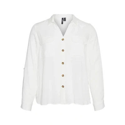 Bild av VERO MODA Curve Vmbumpy L/S skjorta New Noos blus, Snövit, 52