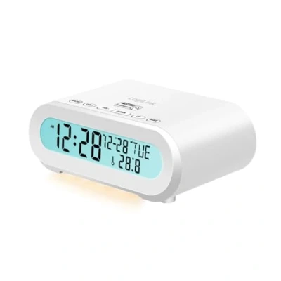Bild av LogiLink SC0121W radio väckarklocka, visning av temperatur och luftfuktighet, sömntimer, inkl. USB port för laddning t.ex. mobiltelefon/surfplatta/eReader