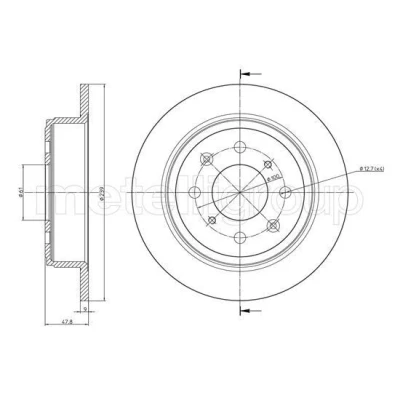 Bild av METELLI Disque de frein HONDA: Civic 6 Hatchback, Jazz 3, V 3/5 portes 239,0mm 9,0mm 4 61,0mm plein peint 23 1049C 42510SR3000,42510SR3A10