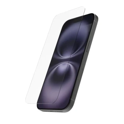 Bild av Hama mobiltelefon skyddsglas iPhone 16 (skärmskydd ultratydligt anti fingeravtryck, monteringshjälp, fullt skydd 9H ultratunt, fodralvänligt, reptåligt, skärmskyddsglas stöttålig)