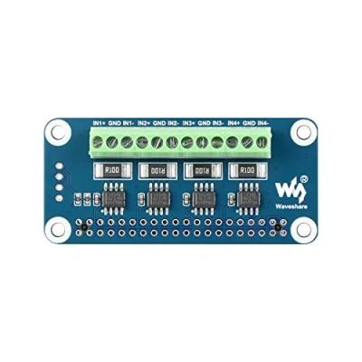 Bild av Waveshare 4ch Current/Voltage/Power Monitor HAT, with Standard 40PIN GPIO Extension Header, Compatible Raspberry Pi Series Boards
