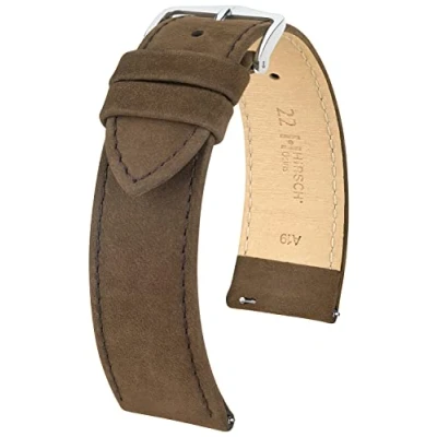 Bild av HIRSCH Klockarmband Osiris äkta kalvläder klassisk/elegant för kvinnor och män, 22 mm