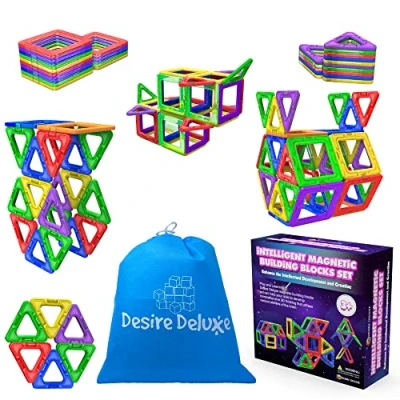 Bild av Desire Deluxe magnetiska byggstenar 30 st byggleksaker set för barnspel STEM kreativitet pedagogiska magneter leksaksplintar pojkar flickor ålder 3 4 5 6 7 år gammal