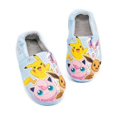 Bild av Pokemon tofflor tjejer barn pikachu sylveon eevee blå skor loafers 34 EU
