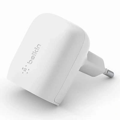 Bild av Belkin 20 W USB Type C Power Delivery väggladdare, snabbladdningkontakt med certifierad PD 3.1 PPS och resevänlig kompakt design, laddare för iPhone 15, 14, iPad, Galaxy, Pixel flera