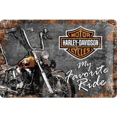 Bild av Nostalgic Art Plåtskylt i retrostil, Harley Davidson Favourite Ride Presentidé för motorcykelälskare, av metall, Deko vintagedesign, 20 x 30 cm