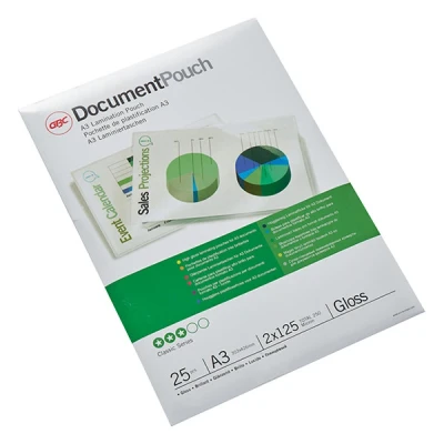 Bild av GBC 3747237 lamineringsväskor för dokument A3 2 x 125 Micron glänsande, 25