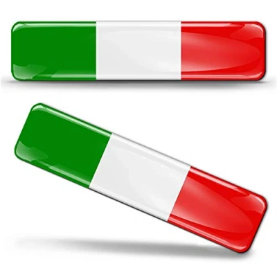Bild av Biomar Labs 2 x 3D kupolformade silikonklistermärken dekaler Italien nationell italiensk flagga bil motorcykelhjälm F 13