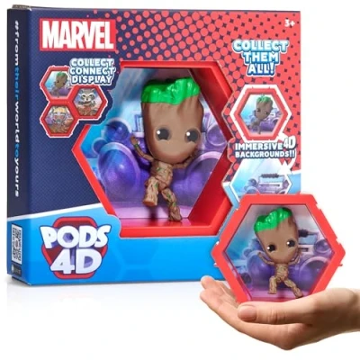 Bild av WOW! PODS 4D MARVEL Groot Anslutbar samlarobjekt bobble head figur som brists from their world into Yours Vägg eller hylldisplay Toys and Gifts Serie 1 nr. 409