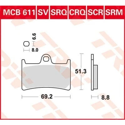 Bild av Bromsbeläggssats, skivbroms TRW MCB611SV