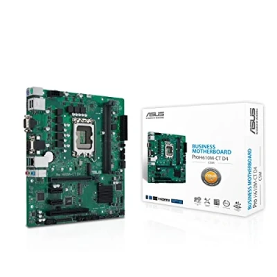 Bild av ASUS PRO H610M C D4 CSM moderkort mATX, Intel H610, LGA1700, DDR4, PCI 4.0, LAN 1Gb, Realtek 7.1 Surround, 1xM.2, 4xSATA 6GB/s, USB 3.2 Gen 1, Control Center Express, svart