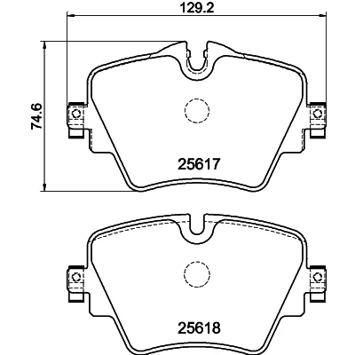 Bild av HELLA 8DB 355 023 131 Jeu de plaquettes frein préparé pour indicateur d&#039;usure avec vis d&#039;étrier BMW: X1, 2 Active Tourer, Gran Tourer