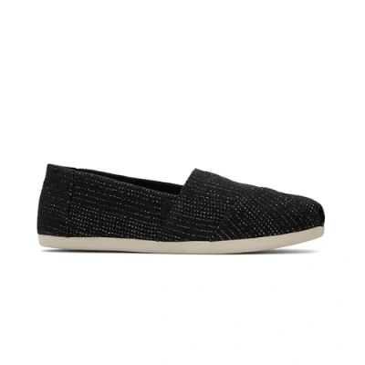 Bild av TOMS Alpargata CloudBound Loafer Flat, Black Metallic Linen Stripe, 5,5 UK, Svart metalliskt linne rand, 38 EU
