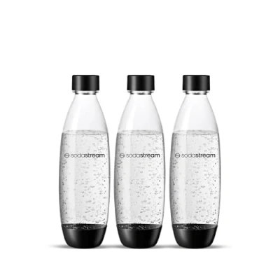 Bild av SodaStream Fuse Flaskor för Gaser Source, Play, Power, Spirit, Fizzi och Genesis, 1 liters kapacitet, 3 pack (3 x L)