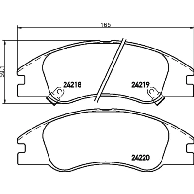 Bild av HELLA 8DB 355 012 041 Jeu de plaquettes frein avec indicateur d&#039;usure KIA: Cerato 5 portes, Berline