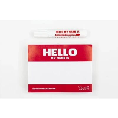 Bild av Montana Hello My Name is... Förpackning med klistermärke och markörpenna, blått