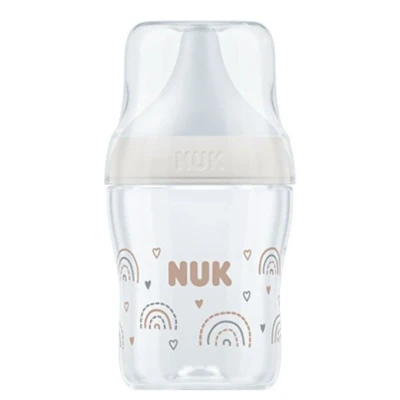 Bild av NUK Perfect Match Baby Bottle 0+ Months Adapts to Baby&#039;s Palate Temperature Control Anti Colic Vent 150 ml BPA Free Small Silicone Teat Rainbow